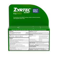 Zyrtec packaging graphic noting HSA/FSA eligibility for coverage.