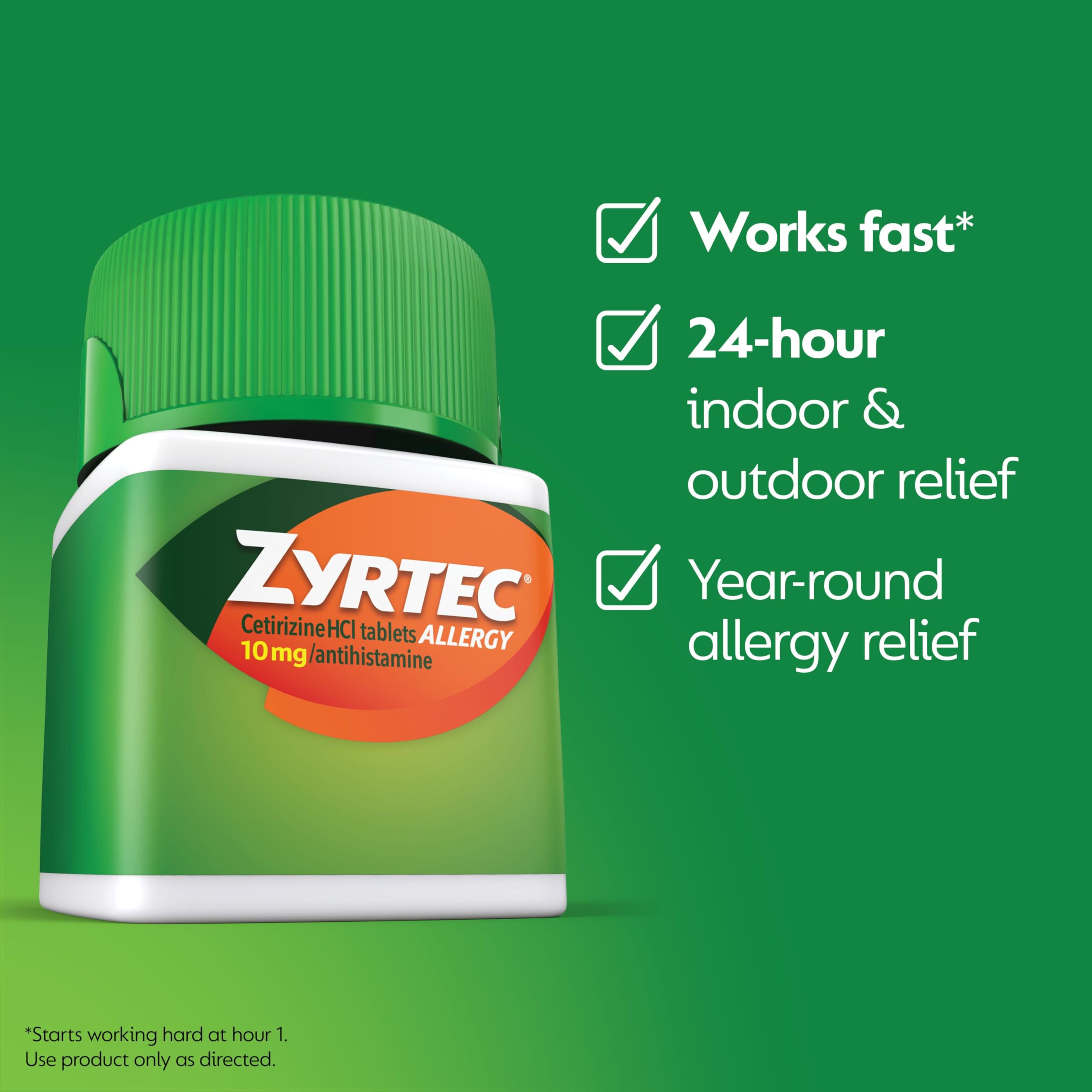 Zyrtec packaging labels highlight cetirizine HCl ingredient