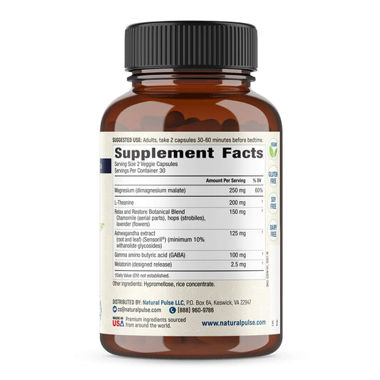 Front view of Natural Pulse Zzzen bottle