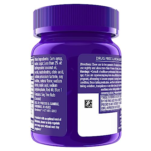 Close-up of 2 mg melatonin gummy from ZzzQuil PURE Zzzs